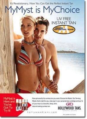 The Mystic Spray Tan offers customers a UV free tanning experience with shades in glow, light, medium, and dark!