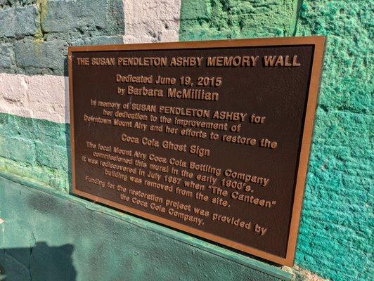 Susan Pendleton Ashby Memory Wall, Mount Airy