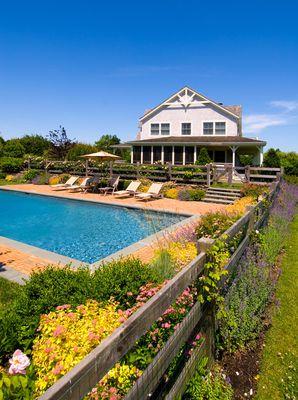 Sunken swimming pool garden