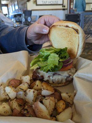 Basic burger and spuds