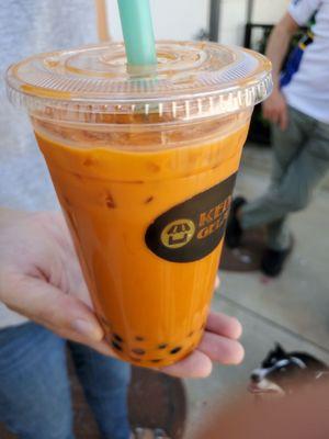 Thai tea with boba