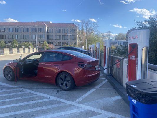 2nd floor of parking deck. Parking is free for first 30 minutes for charging.