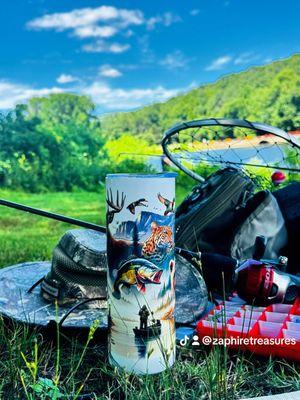 Custom tumblers fishing theme
