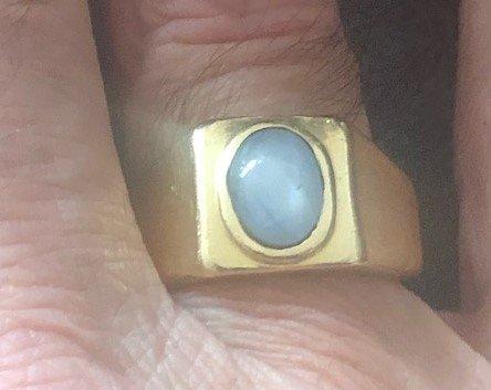 My birthstone star sapphire ring my wife gave me designed by Robert at J. Lauris Jewelry.
