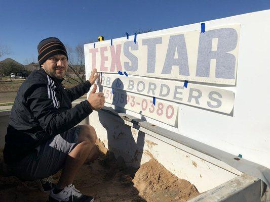 Jay Sanchez doing an install.