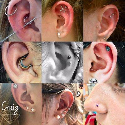 All piercings done by Craig Kelley (poked)