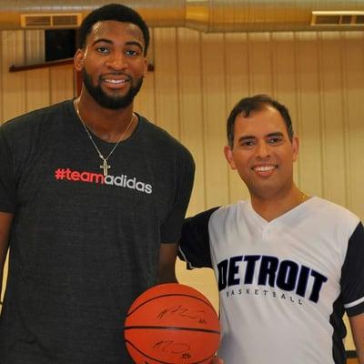 Detroit Basketball Star Andre Drummond and Dr. Shabbir Khambati
