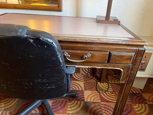 Sad furniture has definitely seen better days.