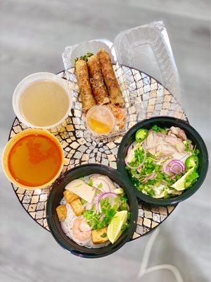 1. Imperial Roll(3), 18. Bun Rieu, 12. Chicken Noodle Soup (12/2022)