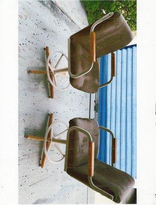 Would like an estimate on how much it will cost to have these two chairs reupholstered. They are kitchen counter chairs.