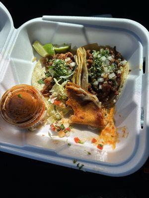 Two el pastor, and one Quesa birria