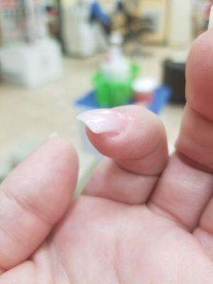 Half of my nail showing