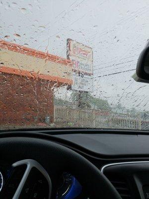 Eh...a little rain can't interfere with treats!