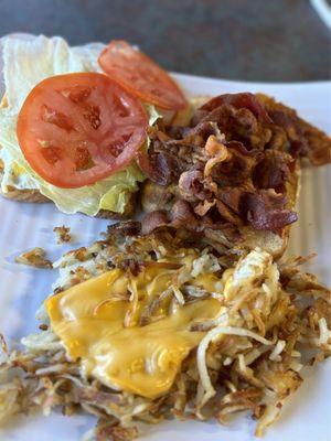 BLT with Egg and Hashbrowns with Cheese