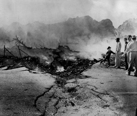 Photograph of the C-121 crash site on Hwy 89.
