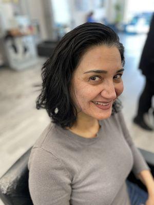 Before haircut and color