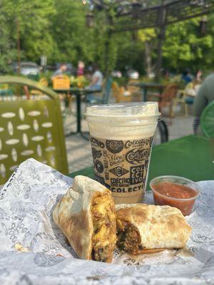 Salted Caramel Cream Cold Brew and Famous Chorizo Burrito