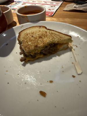 A not desirable cheese burger.