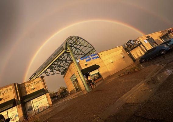Front entrance with parking