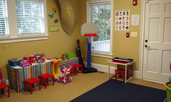 The "Arts" room where children are able to use their imagination for acting, playing instruments, and role playing.