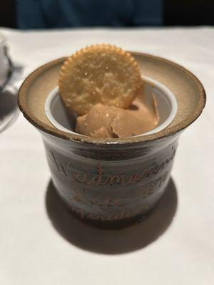 Peanut butter and Ritz crackers on the table