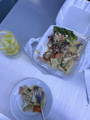 Ceviche Mixto and Saltado de Pollo