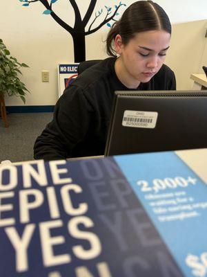 I'm not sure what her name is but she's rude. Had a plate mess up and instead of her being patient she was extremely rude