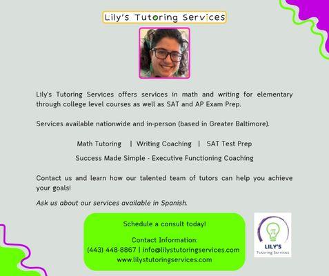 Lily's Tutoring Services
