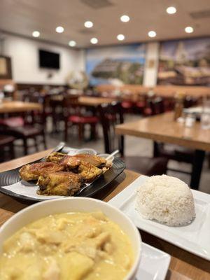 What we order yellow curry and BBQ chicken