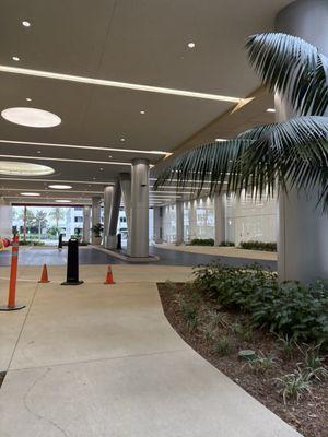 Exterior of bldg walking from parking garage