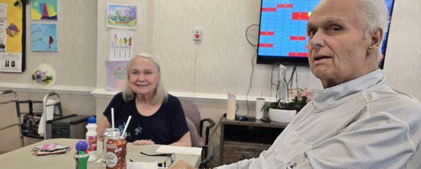 Last time we spent together before he went mass general. Playing bingo at facility.