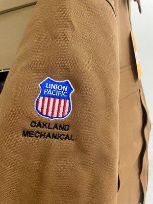 Direct embroidery on Carhartt jackets.