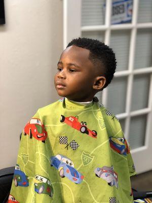 Young boy haircut