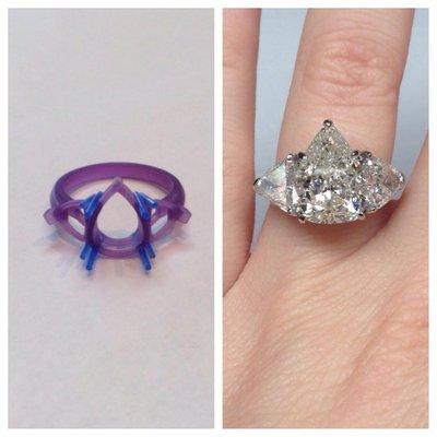 5.5 ct. total weight diamond ring, designed and set in shop by Douglas