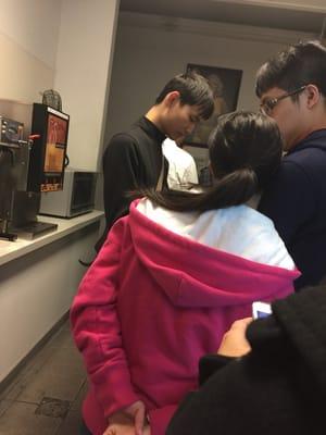 Long lines going to the bathroom