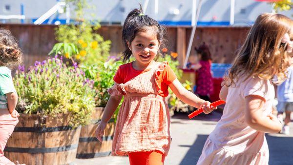 One of three outdoor spaces