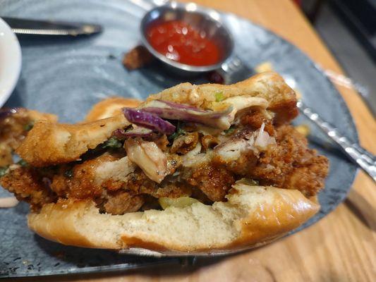 This is the most disgusting chicken sandwich I've ever had, not a good piece of chicken