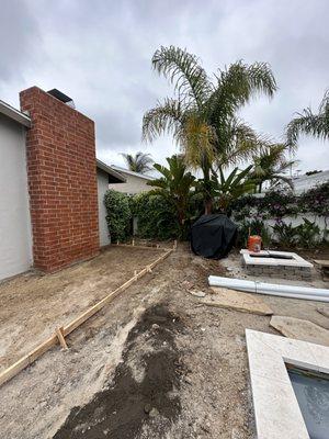 Concrete prep, running drains, irrigation, etc.