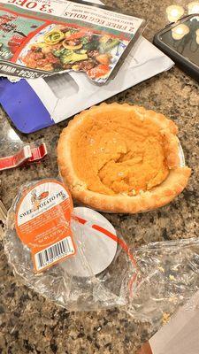 Molded pie with wrapper