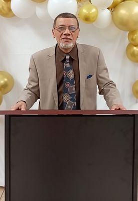 This is me praying in a beginning of a service!!