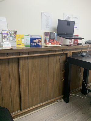 Model set up in consult room.