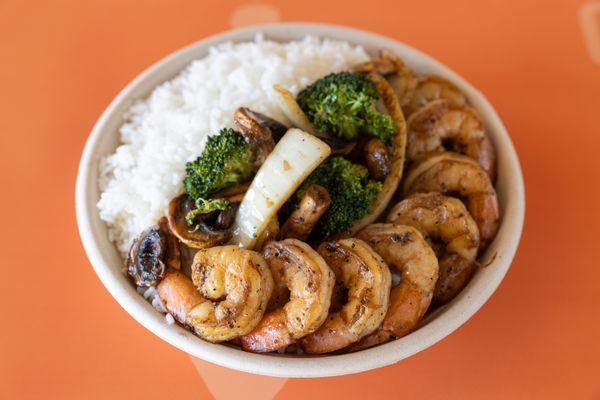 Garlic Butter Shrimp steamed Rice Bowl