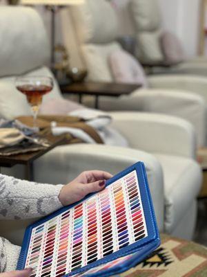 900 color choose and glass wine or water hot tea available