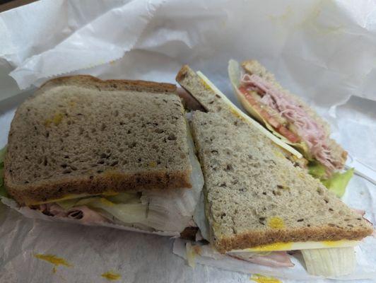 Ham and Swiss on rye