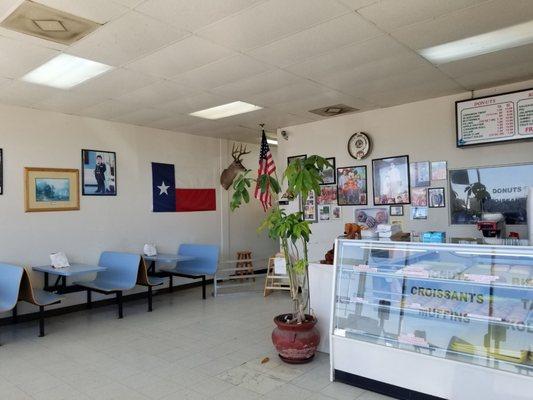Breakfast, lunch, & Kolache case. Still no seating allowed.