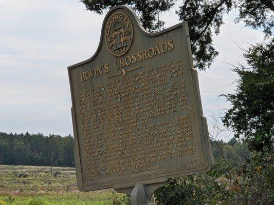 Irwin's Crossroads Historical Marker