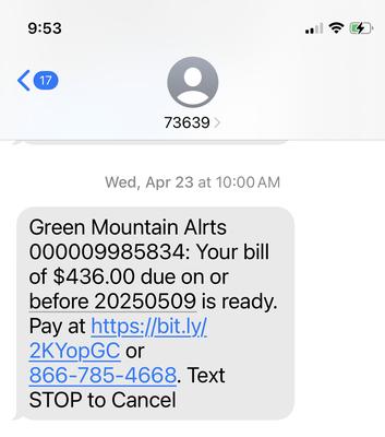 Green Mountain Energy Bill and No One has been in the house for over a month.