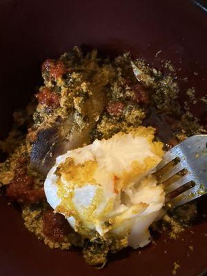 Egusi soup with pounded yam