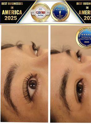 Beauty of lash lift and tint