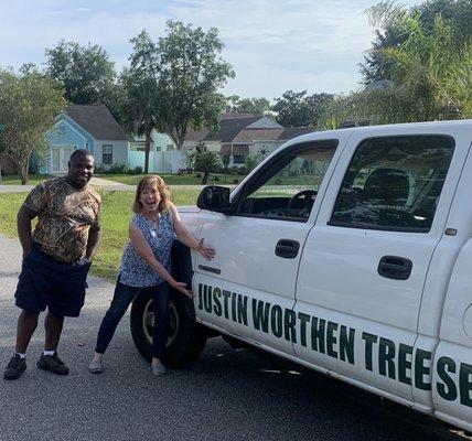 Justin and truck